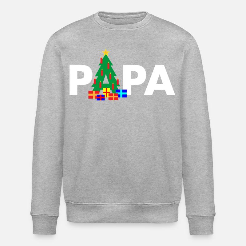 Papa Weihnachtsbaum - Stanley/Stella Unisex Bio-Sweatshirt ROLLER - Grau meliert