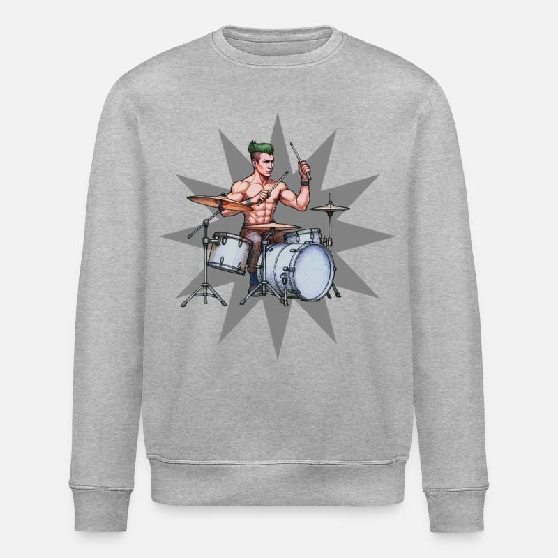 SCHLAGZEUGER #3 – Klang & Bild - Stanley/Stella Unisex Bio-Sweatshirt ROLLER - Grau meliert