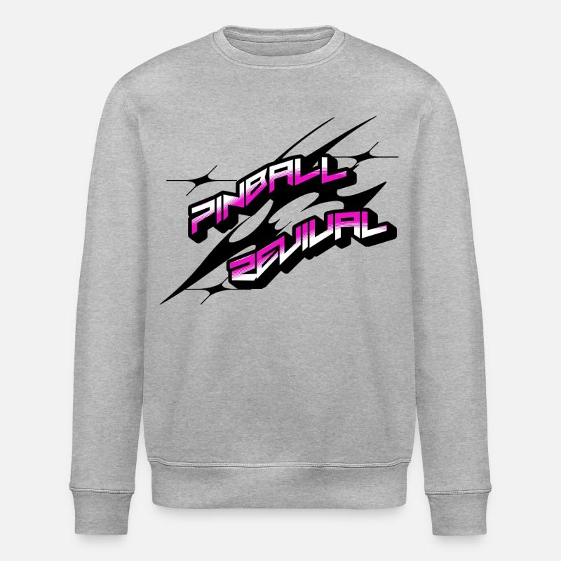 Pinball Revival Neon Retro - Stanley/Stella Unisex Bio-Sweatshirt ROLLER - Grau meliert