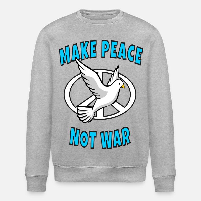 Make Peace Not War Dove - Stanley/Stella ROLLER Unisex Organic Sweatshirt - heather grey