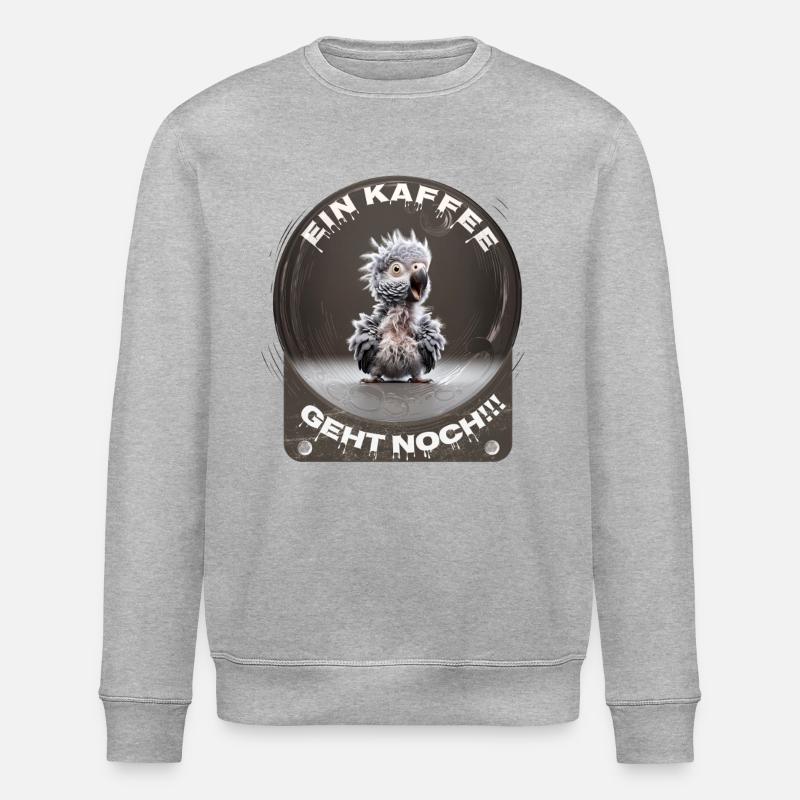 Ein Kaffee Geht Noch Papagei - Stanley/Stella Unisex Bio-Sweatshirt ROLLER - Grau meliert