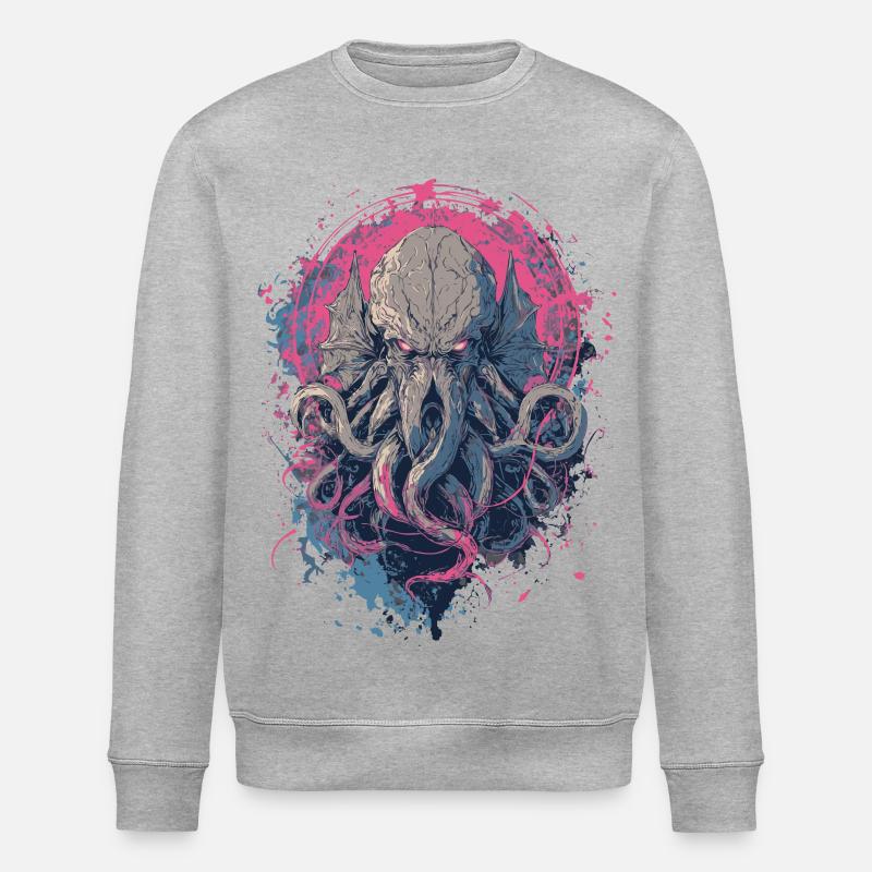 Cthulhu Horror - Sweat bio ROLLER Stanley/Stella Unisexe - gris chiné