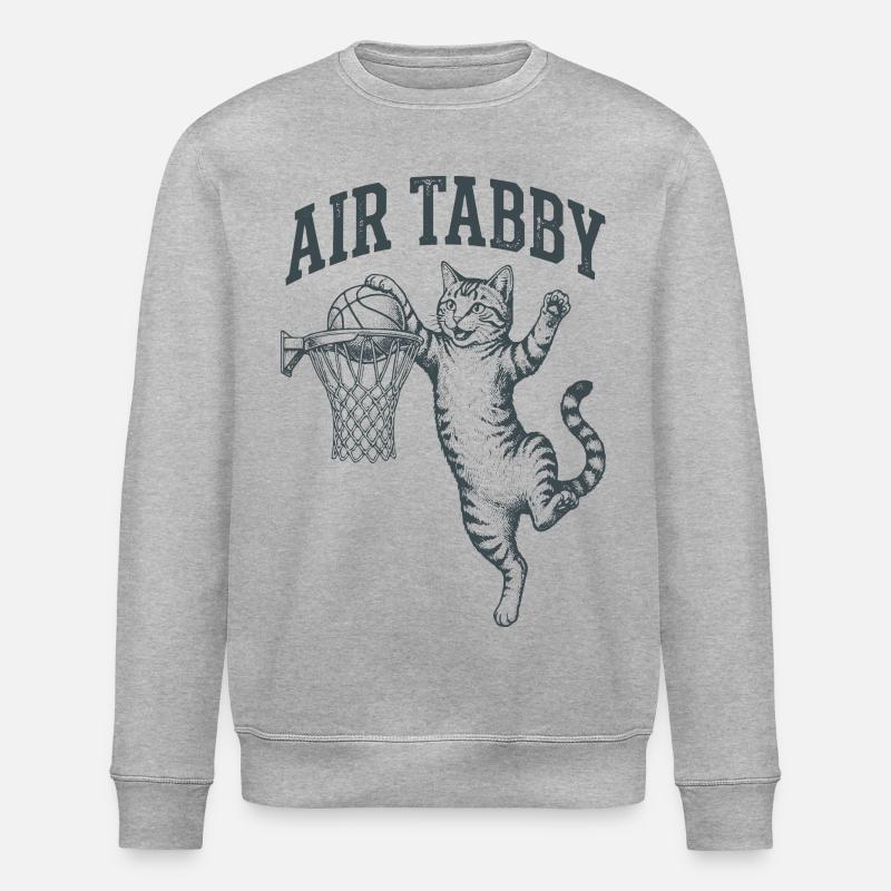 Air Tabby Dunk Cat - Stanley/Stella Unisex Bio-Sweatshirt ROLLER - Grau meliert