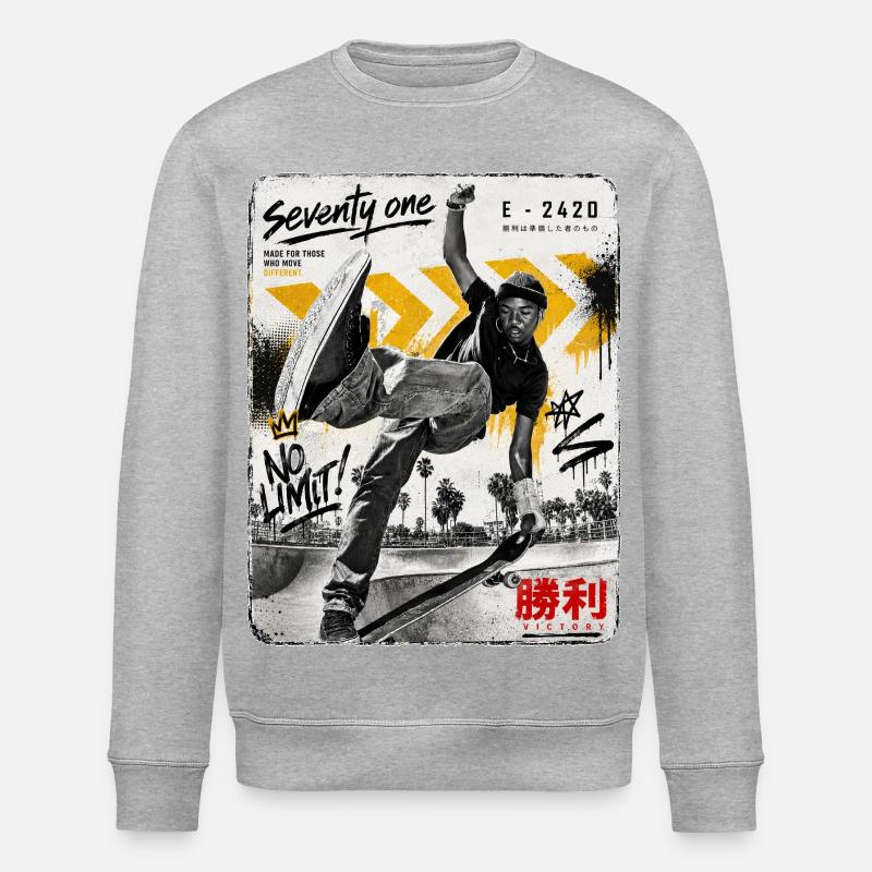 Street Skate Graffiti - Stanley/Stella Unisex Bio-Sweatshirt ROLLER - Grau meliert
