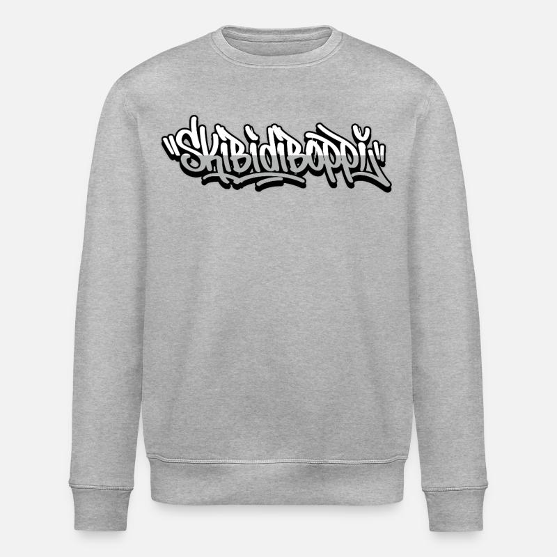 Skibidiboppi Graffiti Script - Stanley/Stella ROLLER Unisex Organic Sweatshirt - heather grey