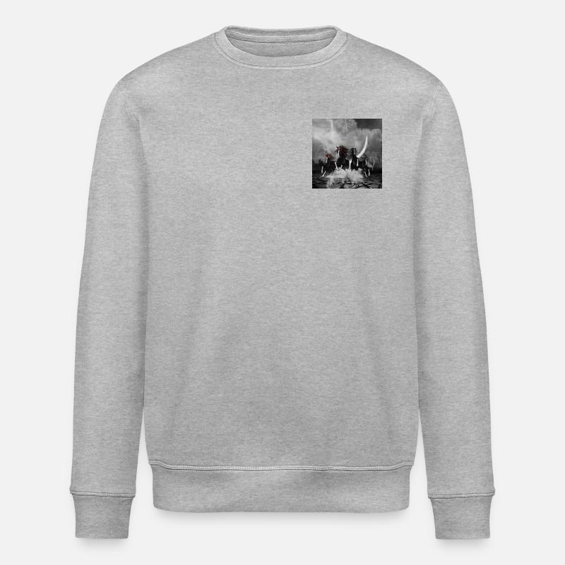 Wunderbare schwarze Pferde - Stanley/Stella Unisex Bio-Sweatshirt ROLLER - Grau meliert
