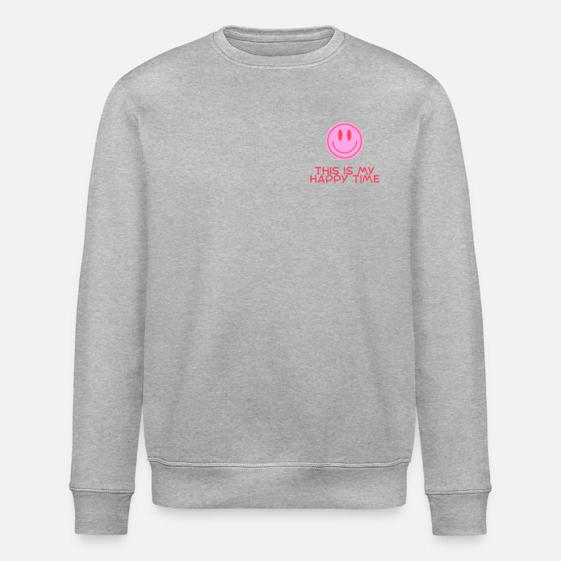 This is my happy time - Stanley/Stella Unisex Bio-Sweatshirt ROLLER - Grau meliert