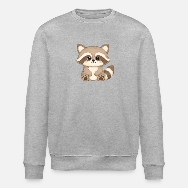 Kuschelwaschbär Illustration - Stanley/Stella Unisex Bio-Sweatshirt ROLLER - Grau meliert