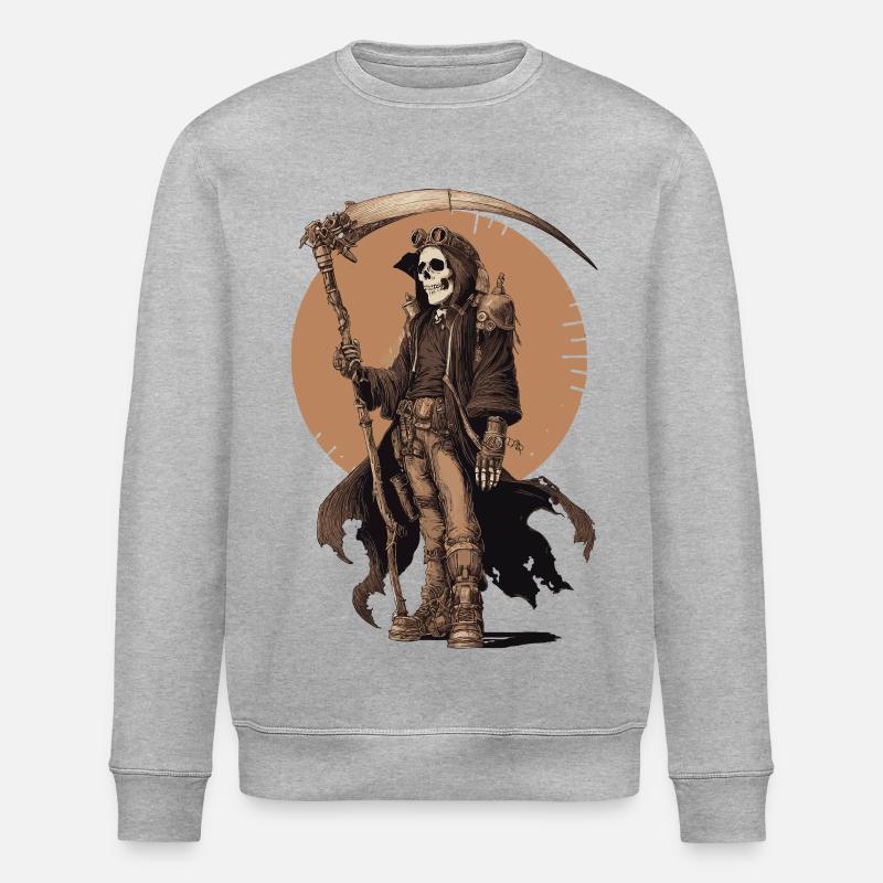 Steampunk Grim Reaper – Style Industriel - Sweat bio ROLLER Stanley/Stella Unisexe - gris chiné