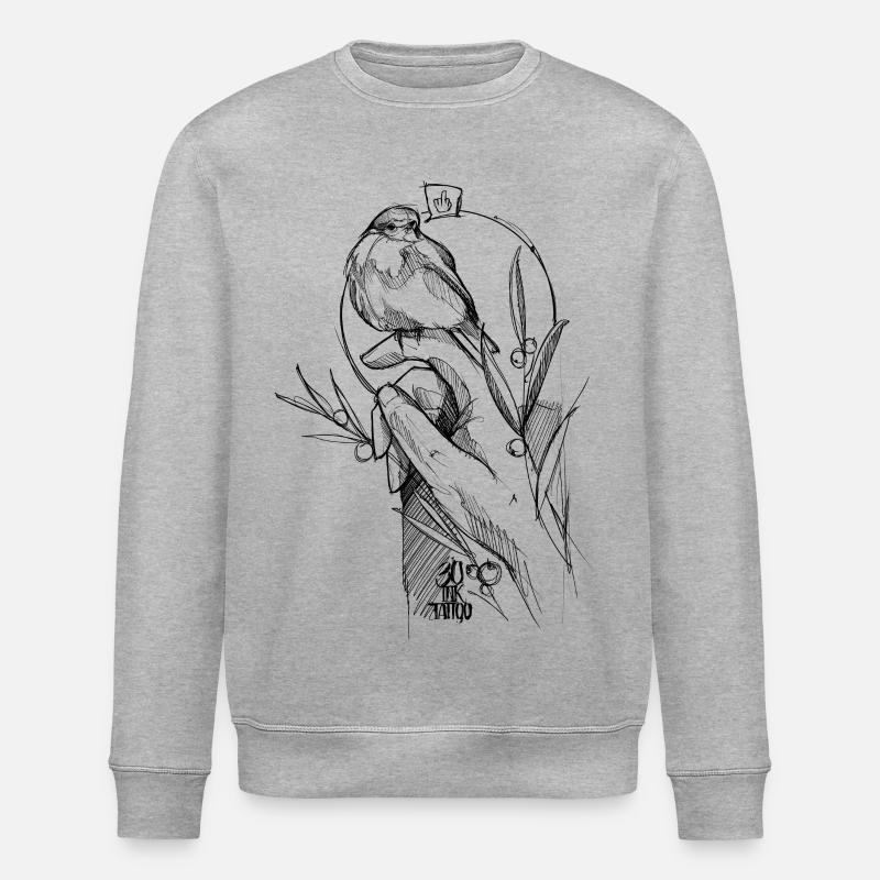 Rotkehlchen  - Stanley/Stella Unisex Bio-Sweatshirt ROLLER - Grau meliert