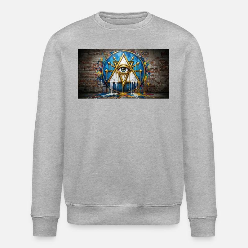 Garffiti-Dreiecksauge - Stanley/Stella Unisex Bio-Sweatshirt ROLLER - Grau meliert