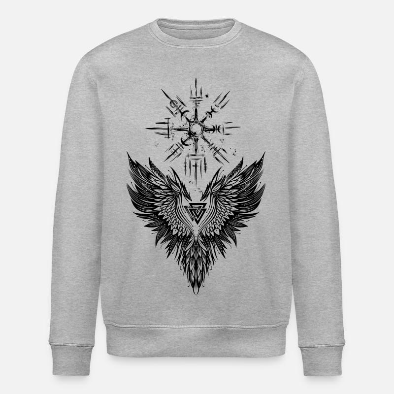 Rabe Odin Vegvisir Valknut - Stanley/Stella Unisex Bio-Sweatshirt ROLLER - Grau meliert