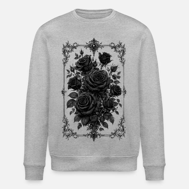 Roses, Roses noires, Roses et Fleurs - Sweat bio ROLLER Stanley/Stella Unisexe - gris chiné