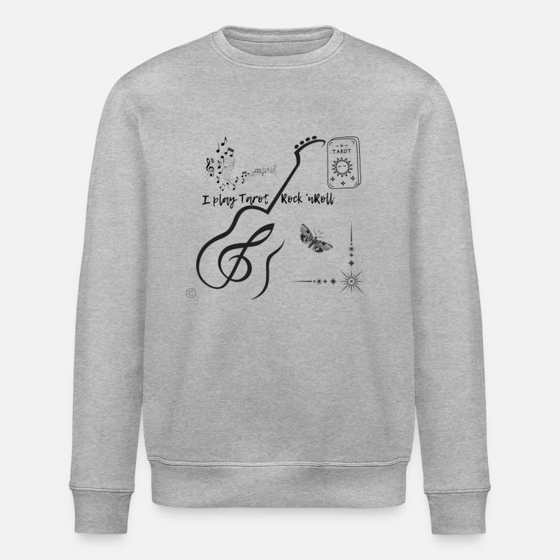 Gitarenlinie mit Sternenstrahl - Stanley/Stella Unisex Bio-Sweatshirt ROLLER - Grau meliert