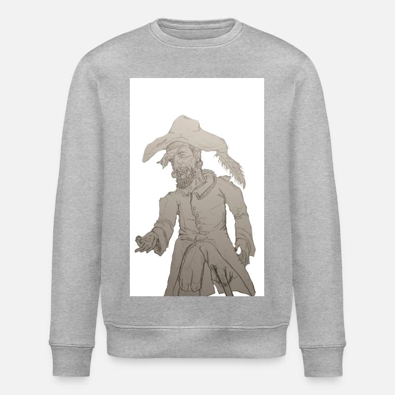 Greedy Pirate (graphite) - Stanley/Stella ROLLER Unisex Organic Sweatshirt - heather grey