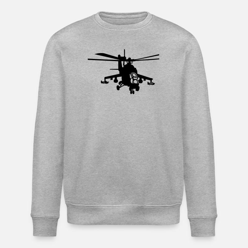 Helicopter Mi-24 - Stanley/Stella ROLLER Unisex Organic Sweatshirt - heather grey