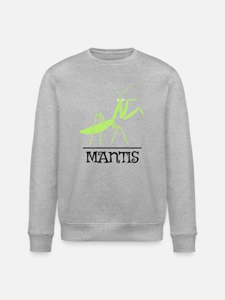 Gottesanbeterin – Illustration für Naturfreunde - Stanley/Stella Unisex Bio-Sweatshirt ROLLER - Grau meliert