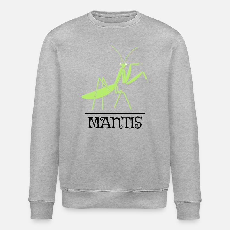 Gottesanbeterin – Illustration für Naturfreunde - Stanley/Stella Unisex Bio-Sweatshirt ROLLER - Grau meliert