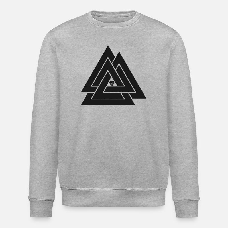 Valknut symbole viking - Sweat bio ROLLER Stanley/Stella Unisexe - gris chiné
