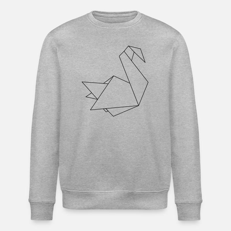 Origami-Schwan-Transparent - Stanley/Stella Unisex Bio-Sweatshirt ROLLER - Grau meliert