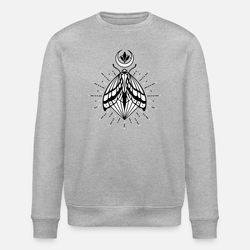 Moth moon crystal diamond firefly - Stanley/Stella ROLLER Unisex Organic Sweatshirt - heather grey