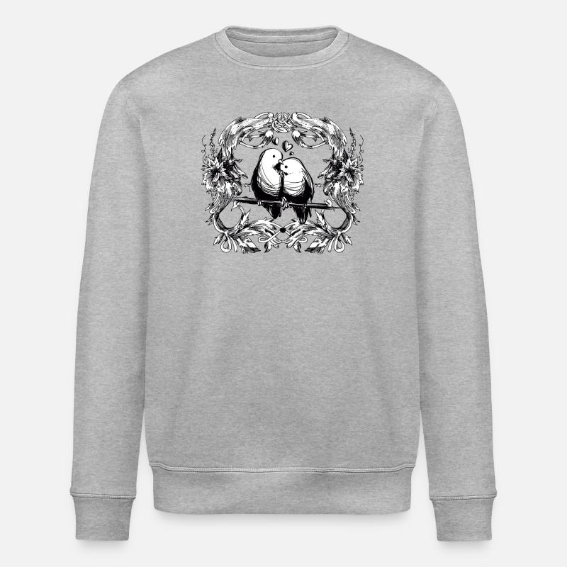 Inséparables / amour / relation / oiseaux / oiseau - Sweat bio ROLLER Stanley/Stella Unisexe - gris chiné