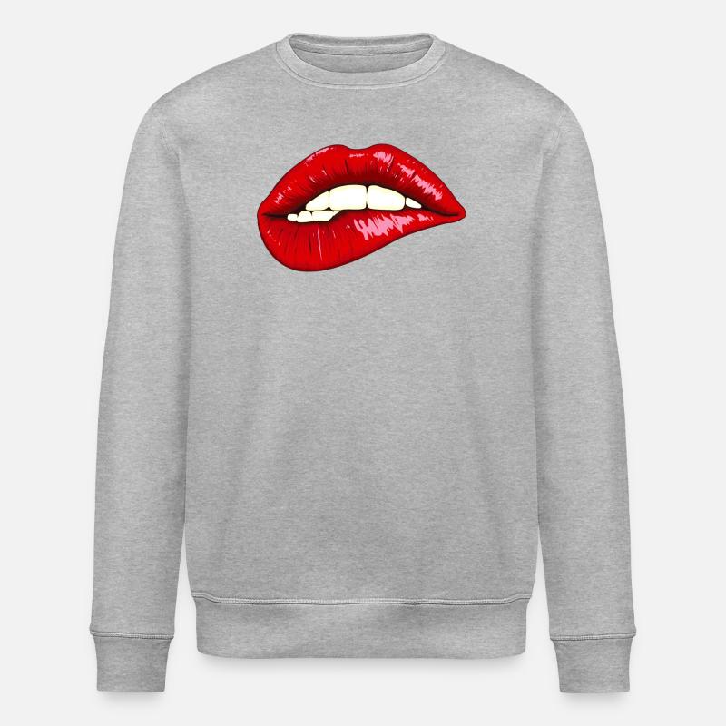 Expressive lips with shine - Stanley/Stella ROLLER Unisex Organic Sweatshirt - heather grey