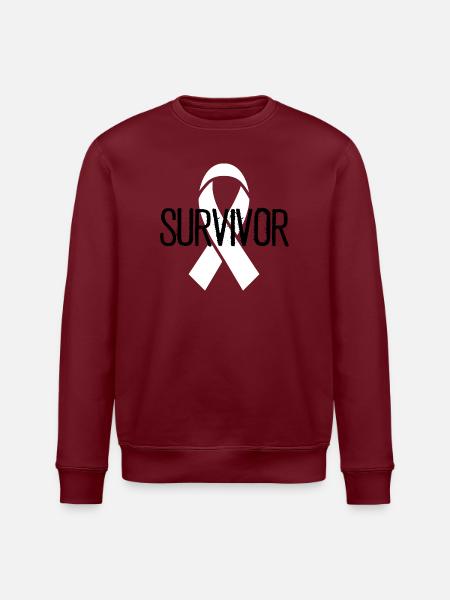 Rugged Ribbon Awareness - Stanley/Stella ROLLER Unisex Organic Sweatshirt - heather grey