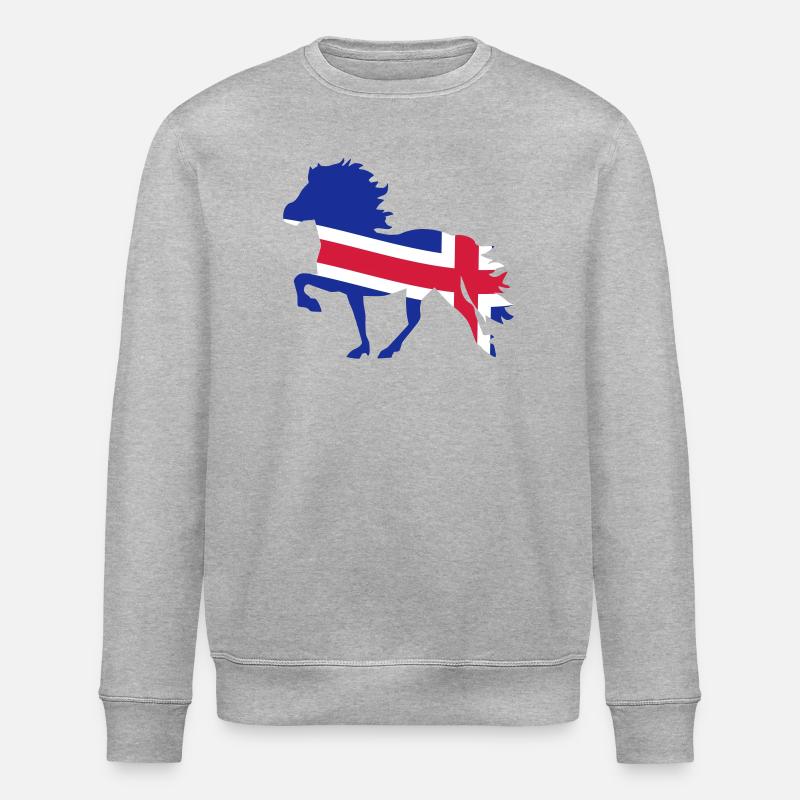 Drapeau islandais pour les chevaux - Sweat bio ROLLER Stanley/Stella Unisexe - gris chiné