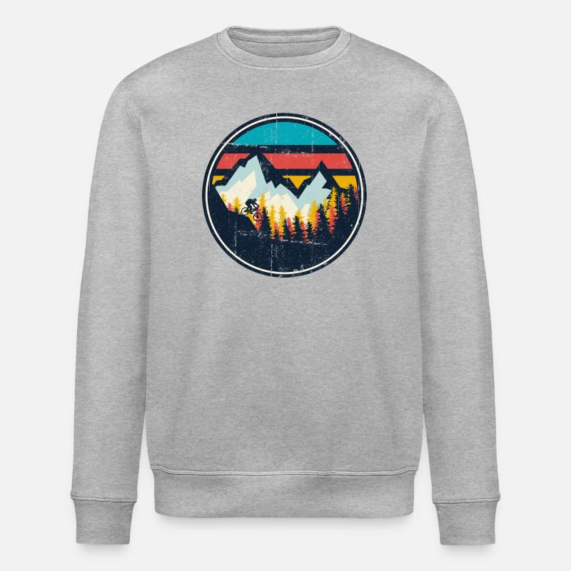 Mountain MTB Sunset Circle - Stanley/Stella Unisex Bio-Sweatshirt ROLLER - Grau meliert