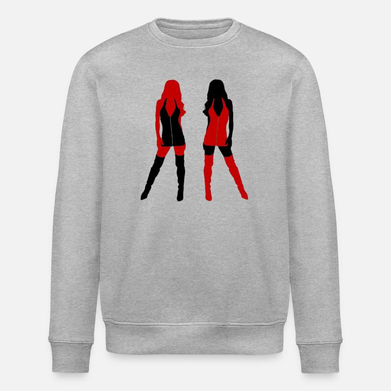 Rot & Schwarz - Stanley/Stella Unisex Bio-Sweatshirt ROLLER - Grau meliert
