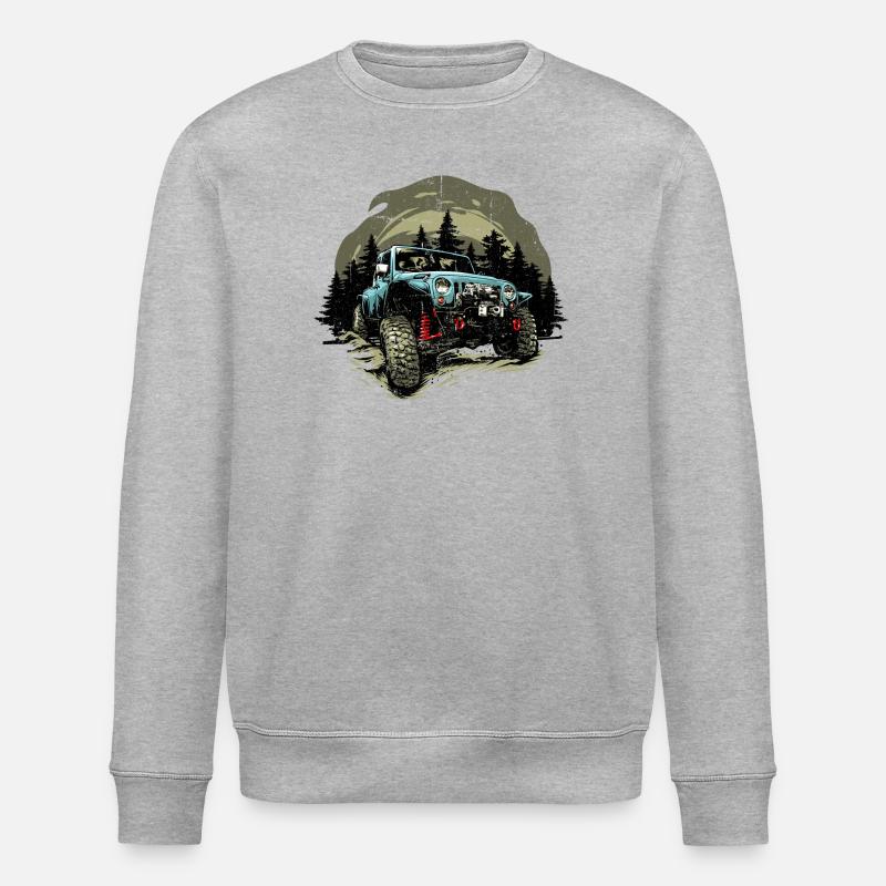 Jeep Offroad Forest bleu - Sweat bio ROLLER Stanley/Stella Unisexe - gris chiné