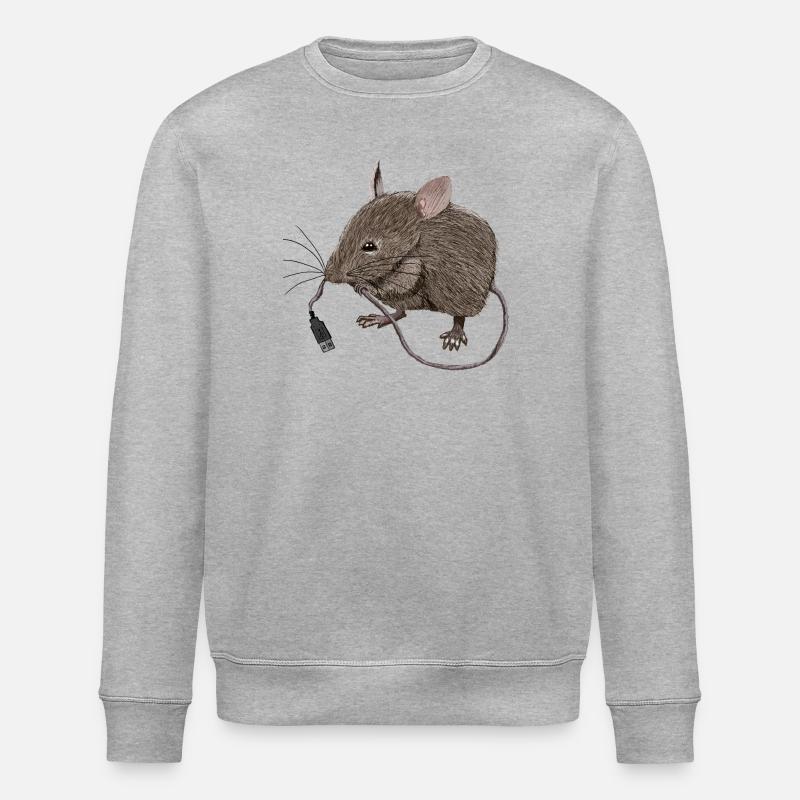 USB Mouse - Stanley/Stella ROLLER Unisex Organic Sweatshirt - heather grey