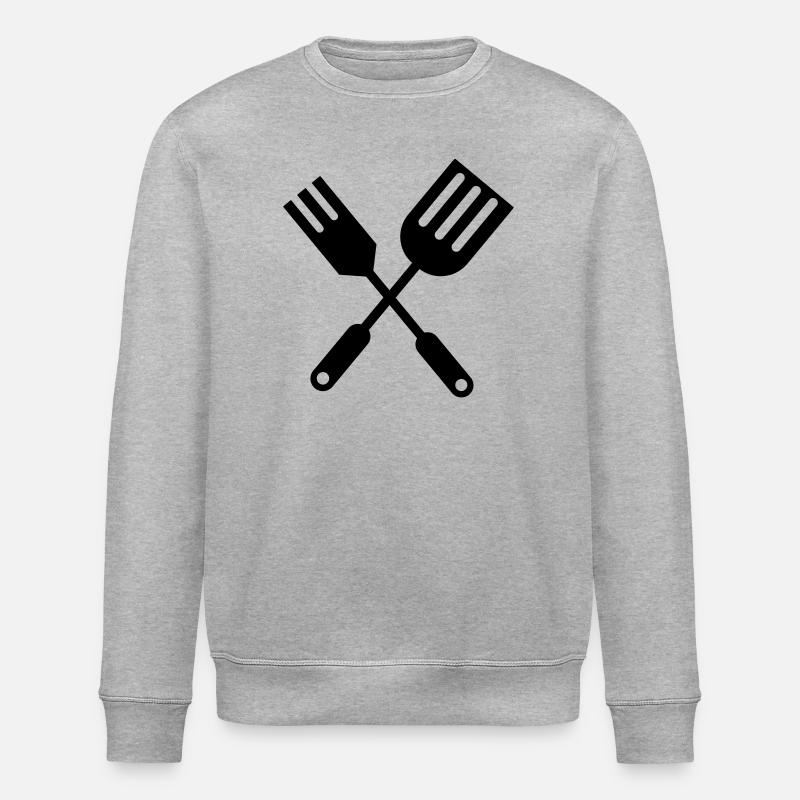 Couverts de cuisine BBQ - Sweat bio ROLLER Stanley/Stella Unisexe - gris chiné