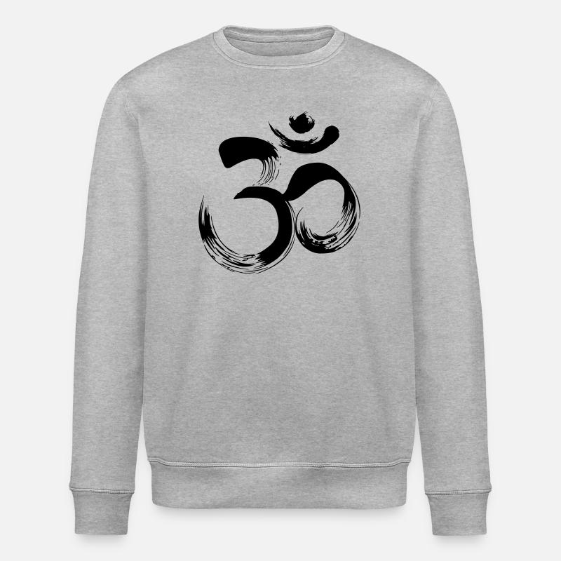 Yoga OM Sanskrit - Stanley/Stella Unisex Bio-Sweatshirt ROLLER - Grau meliert
