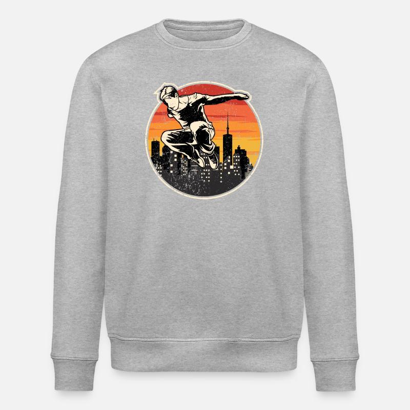 Skate City Sunset Jump - Sweat bio ROLLER Stanley/Stella Unisexe - gris chiné