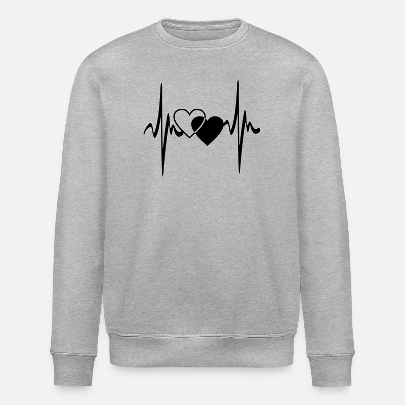 Deux cœurs battent - Sweat bio ROLLER Stanley/Stella Unisexe - gris chiné