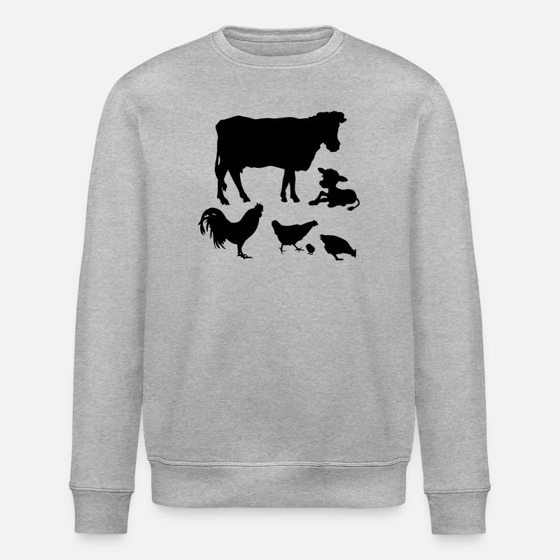 Vache veau poulets coq poussins - Sweat bio ROLLER Stanley/Stella Unisexe - gris chiné