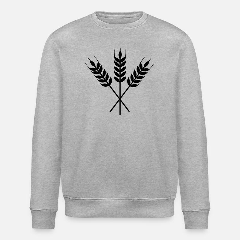 Three grain stalks - Stanley/Stella ROLLER Unisex Organic Sweatshirt - heather grey