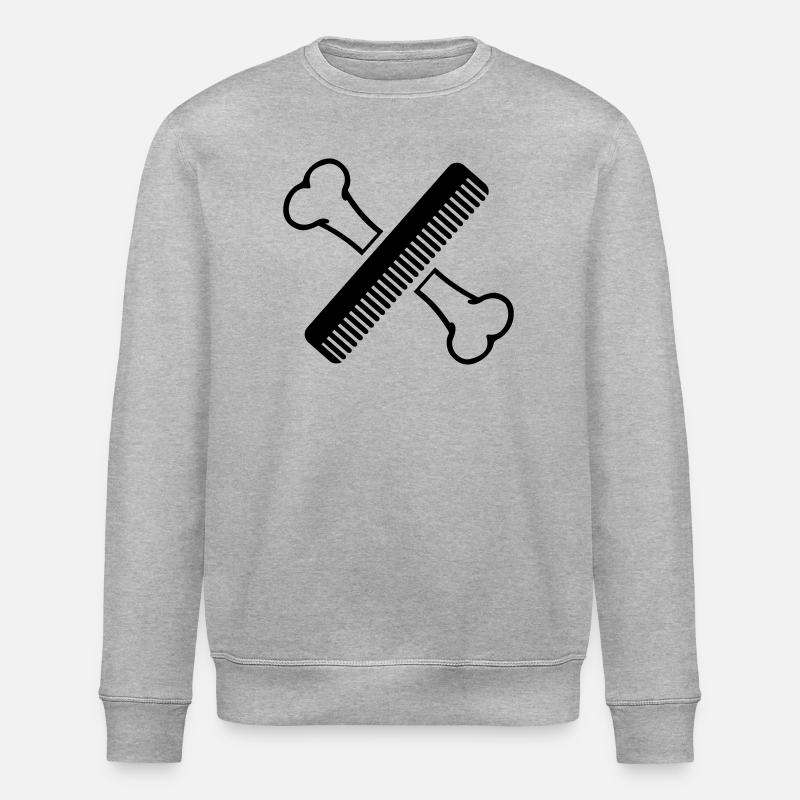Bone with comb grooming salon - Stanley/Stella ROLLER Unisex Organic Sweatshirt - heather grey