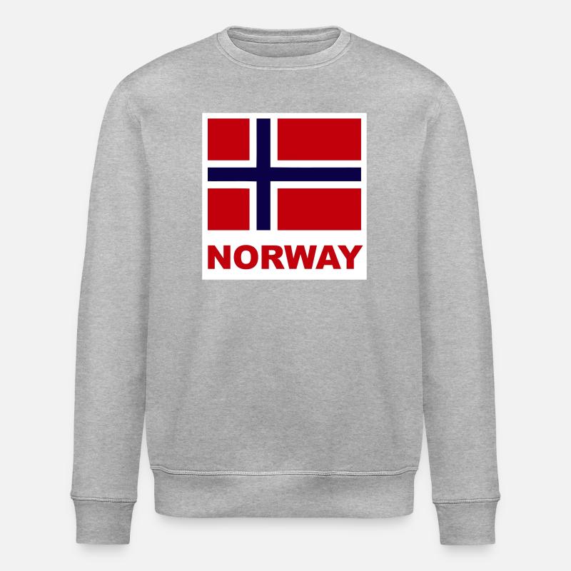 Norwegen Norwegen Flagge - Stanley/Stella Unisex Bio-Sweatshirt ROLLER - Grau meliert