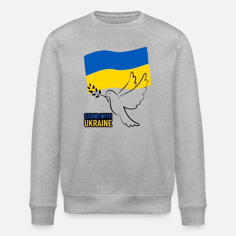 Ukraine Flagge mit Flügeldesign - Stanley/Stella Unisex Bio-Sweatshirt ROLLER - Grau meliert