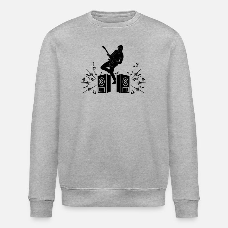 Gitarrist mit E-Gitarre - Stanley/Stella Unisex Bio-Sweatshirt ROLLER - Grau meliert