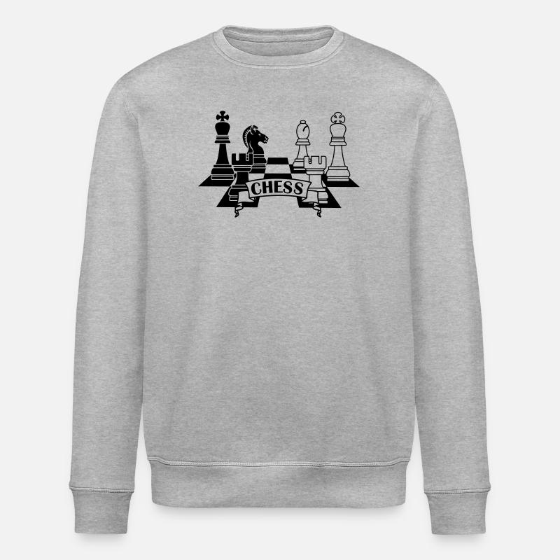 Pièces d’échecs avec texte CHESS - Sweat bio ROLLER Stanley/Stella Unisexe - gris chiné