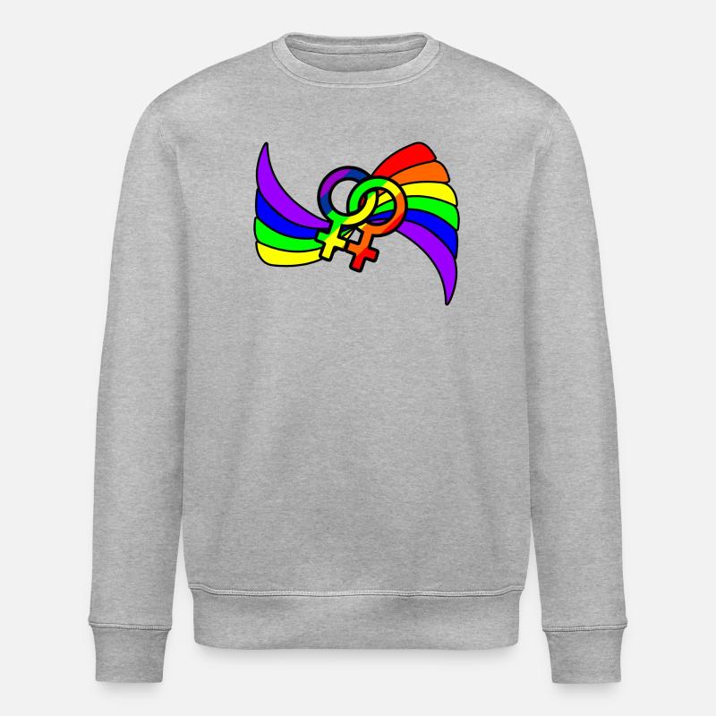 Rainbow lesbies proud logo - Stanley/Stella ROLLER Unisex Organic Sweatshirt - heather grey