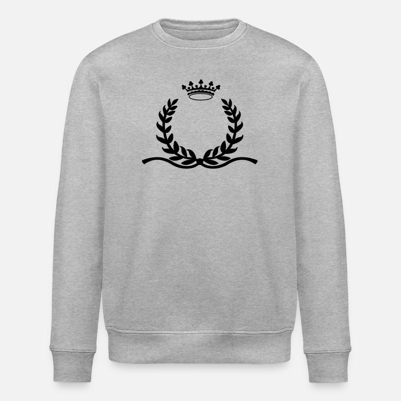 Laurel wreath with long spurs crown - Stanley/Stella ROLLER Unisex Organic Sweatshirt - heather grey