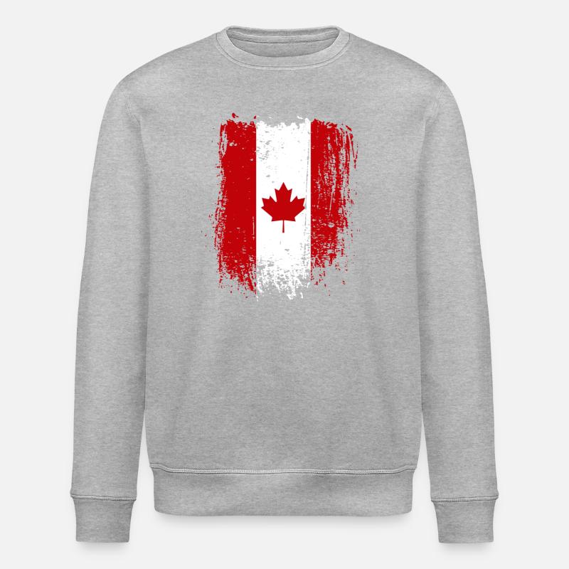 Grunge Canada Flag Maple Art - Stanley/Stella ROLLER Unisex Organic Sweatshirt - heather grey