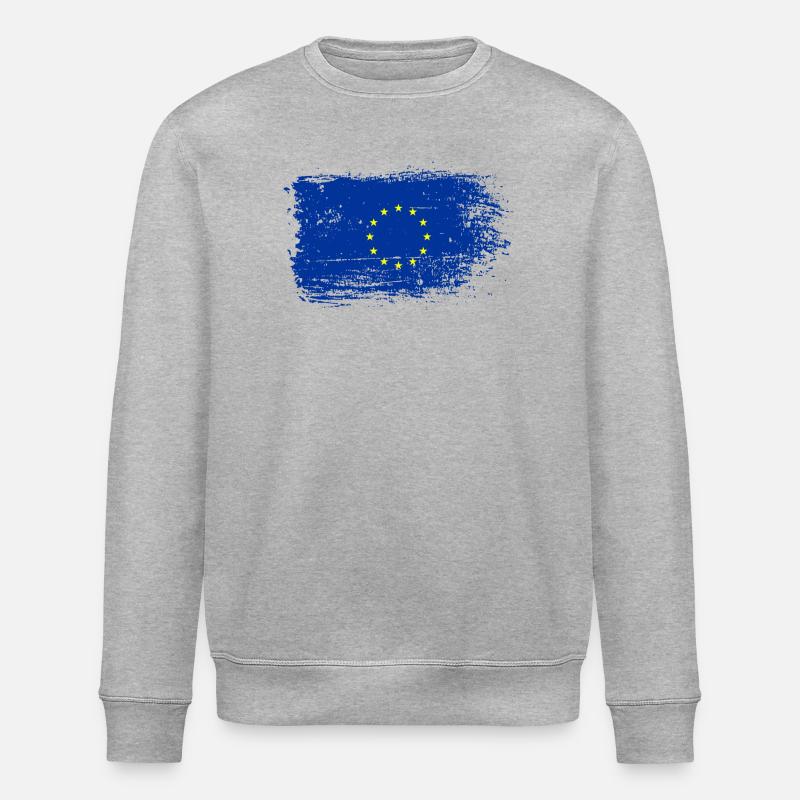 Pinselstrich EU-Flagge - Stanley/Stella Unisex Bio-Sweatshirt ROLLER - Grau meliert
