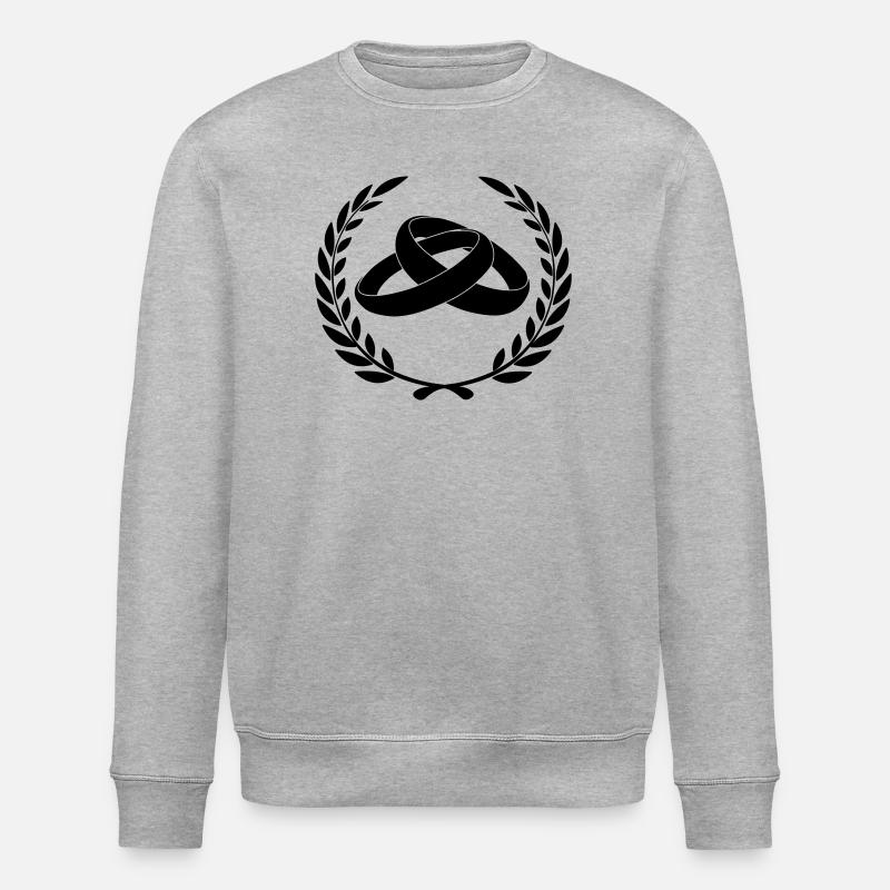 Eheringe im Lorbeerkranz - Stanley/Stella Unisex Bio-Sweatshirt ROLLER - Grau meliert
