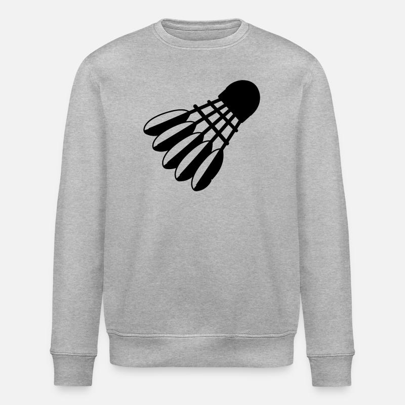 Badminton shuttle logo with springs - Stanley/Stella ROLLER Unisex Organic Sweatshirt - heather grey
